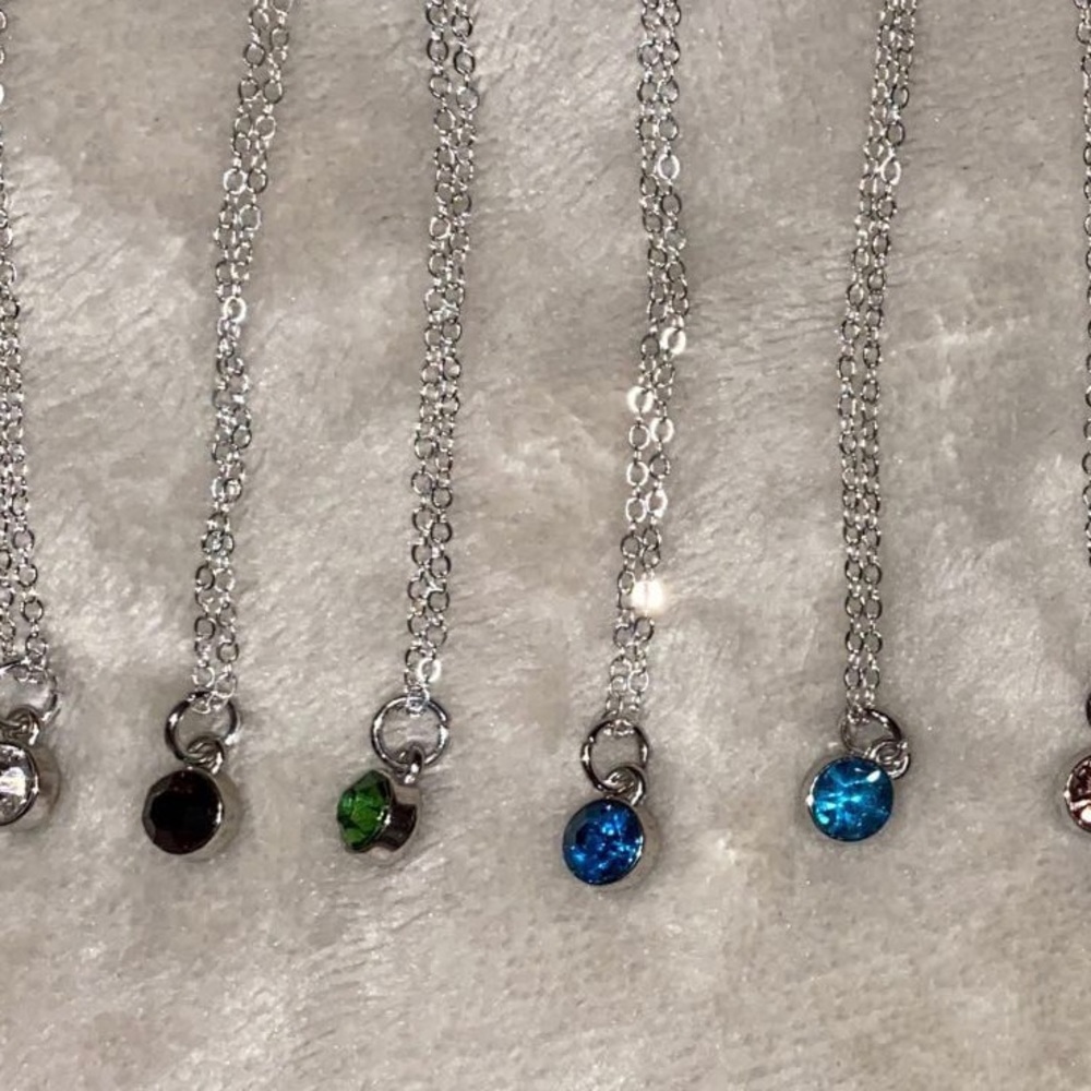 bright green gem charm necklace